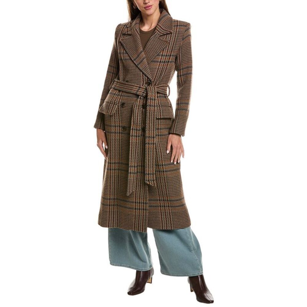 L’Agence Womens Kolina Wool-Blend Long Coat